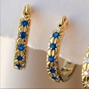 Lisbeth Star sapphire CZ Hoop Earrings Five & Two
